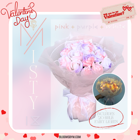 VDay 2026 - Best Sellers - Misty Rosey 18 - Soap Flower Rose Bouquet
