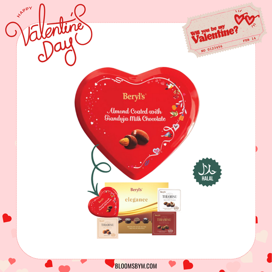 VDay 2026 - [Halal] Beryl's Heart Tin Almond Gianduja Milk Choc (80G)