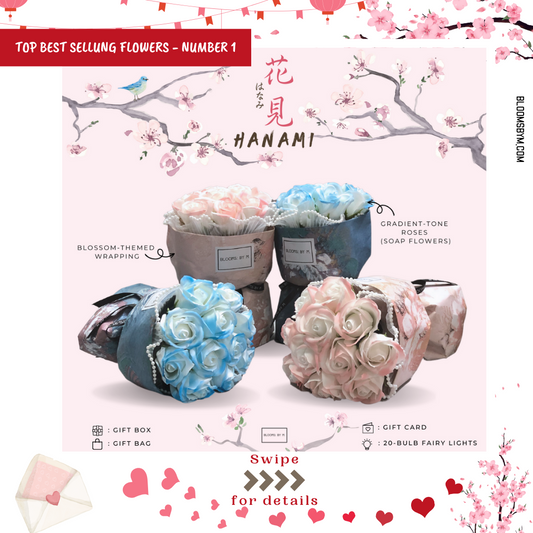 Top 1 - Soap Flower Roses Bouquet Box -  Hanami [ 花 見 - はなみ]