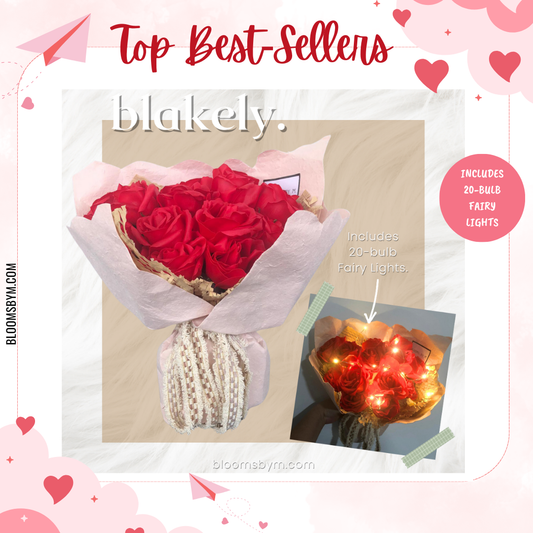 Top 10 Best Selling Flowers - Blakely: Crimson Roses (Soap Flower Rose Bouquet)