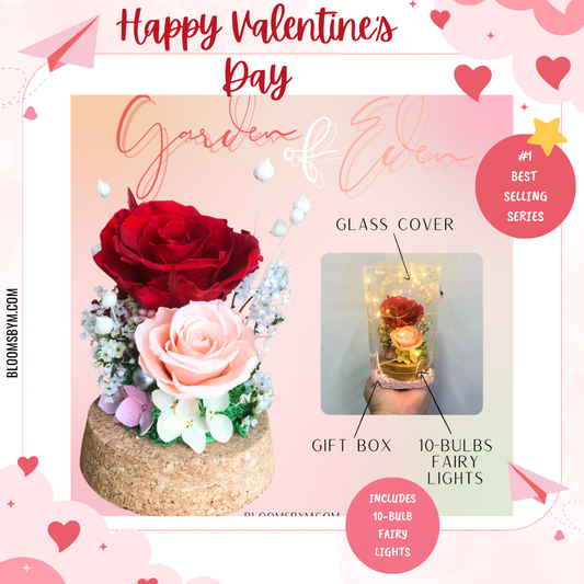 [#1 Best Selling Series] Valentine's Day - Top 10 Best Selling Flowers - Garden of Eden - Preserved Roses Red (Small)