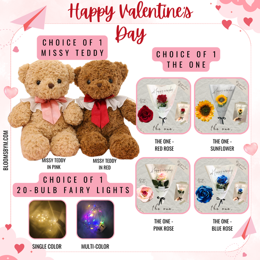 Valentine's Day - Missy Teddy + Faux Bouquet - The One Bundle