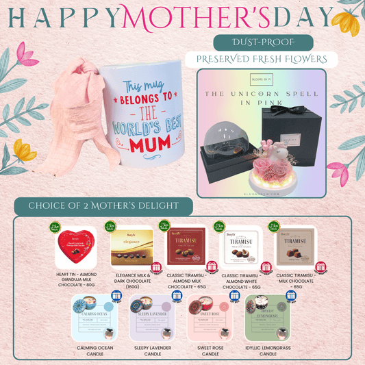 World's Best Mum Bundle - Preserved Flowers - Unicorn Spell in Pink