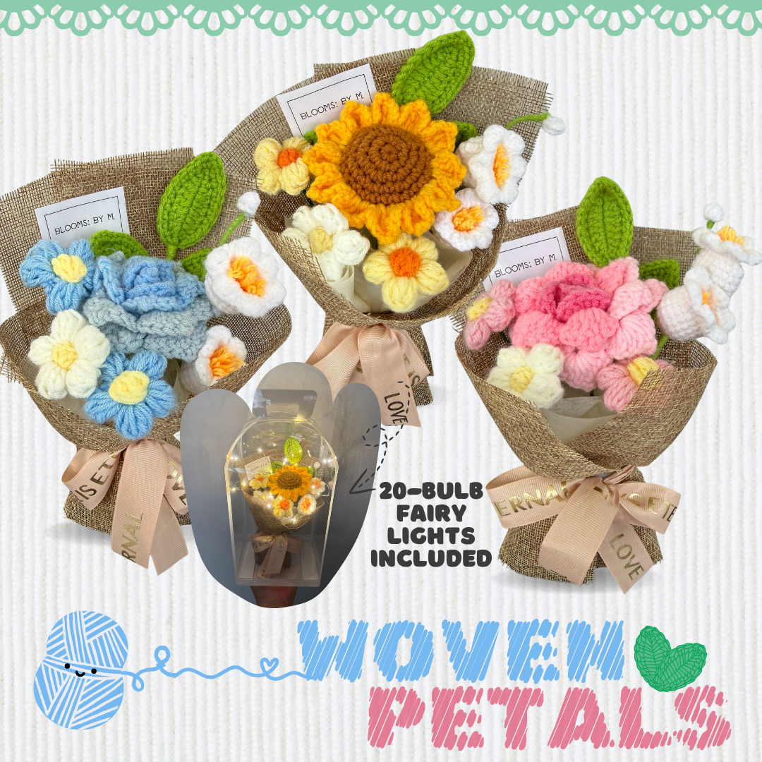 Best Sellers - Woven Petals - Crochet Knit Flowers Bouquet with Box