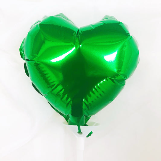 Heart-Shaped Inflated Foil Balloon in Green (Small)