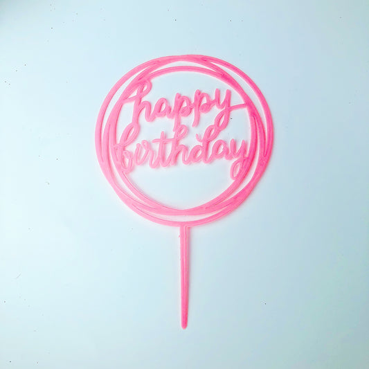 Happy Birthday Topper (Pink)