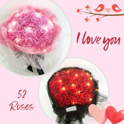 I Love You – 52 Roses in Pink