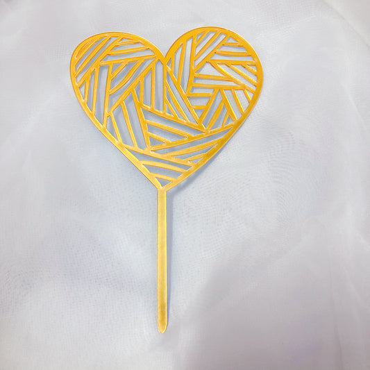 Scribbled Heart Topper (Yellow Gold)